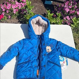 Disney Blue Quilted Jacket with Fun Patch
